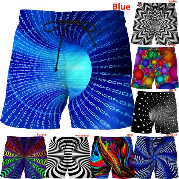 

2023 New fashion lovers 3D printed personalized men/women 8 style Blue Vertigo and colorful Vertigo Hypnotic men/women Shorts