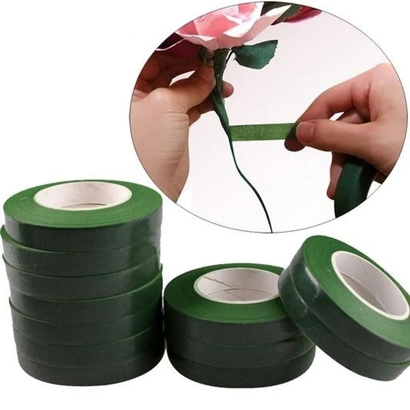 Grafting Tape 3 Rolls 30M Self-adhesive Paper for Garland Wreaths DIY Craft Artificial Silk Flower