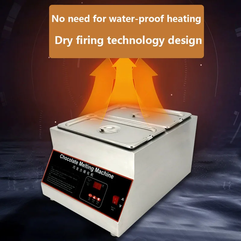 Chocolate Melting Machine Electric Warmer 1/2/4 Tanks Hot Chocolate Melter Maker Commercial Chocolate Melting Pots Household 4