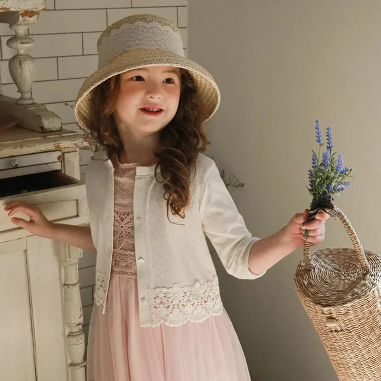 

2023 Summer Girls Cute Sunscreen Shirt Ladies Lace Edge Cardigan Toddler Girl Clothes Blouse for Girls Baby Girl Clothes