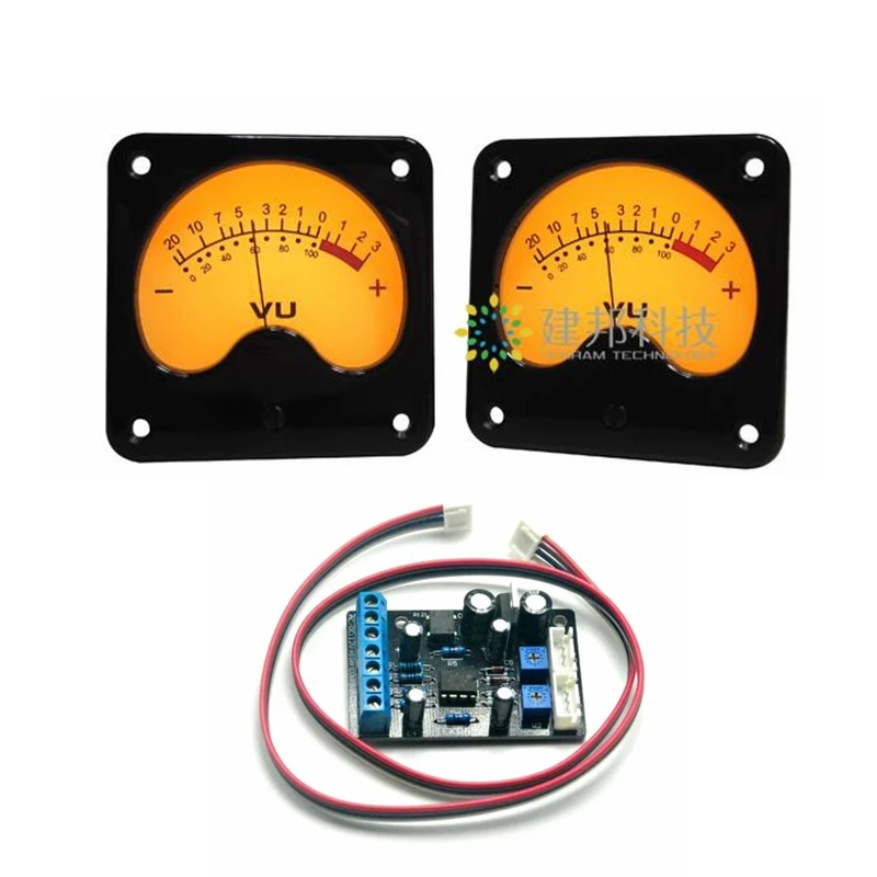 2pcs TR-57 VU Panel Meters DB Level Header Backlight w 1pc Power Driver Board 2pcs super large big p 200 vu meters with 1pcs driver board single ended class a amplifier db level audio power head w backlight