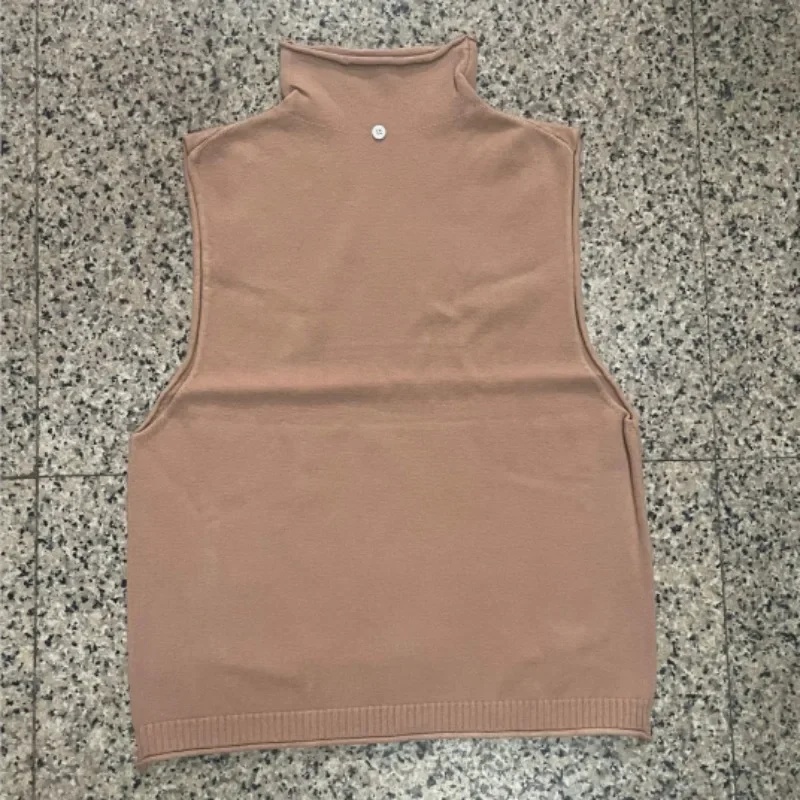 Spring And Autumn Women's Turtleneck Knitted Sweater Sleeveless Pullover Vest Loose Fashion Versatile Western Style Top