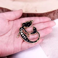 Magical Cosmic Mermaid Hard Enamel Pin Moon Phases Fantasy Creature Badge 3