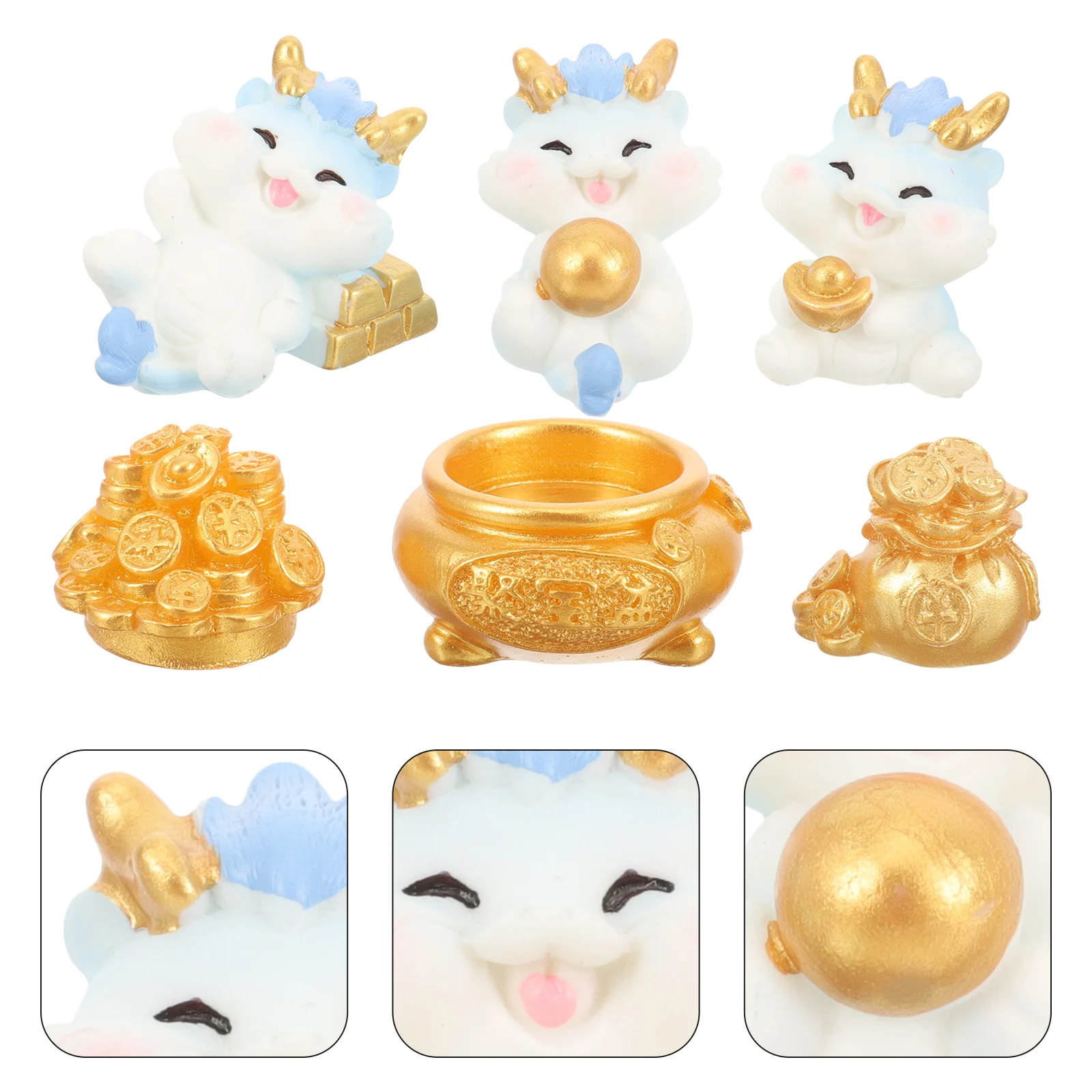 

Dragon Chinese Zodiac Figurines Miniature Dragon Figurines 2024 Year Of The Dragon Statue Resin Feng Shui Ornament Table