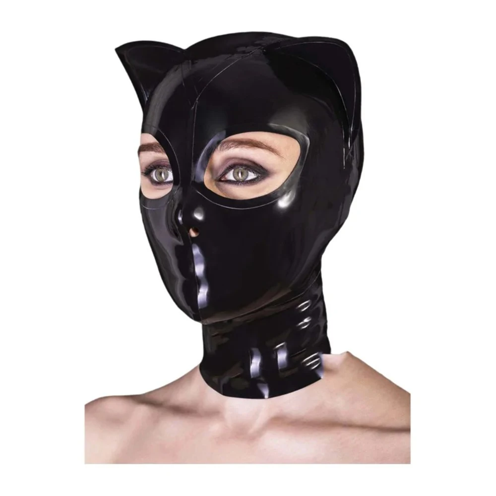 eurocat  Latex Hood Rubber Fetish Wear Cosplay catsuits MASK BASIC
