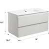 Bathroom Vanity Wall Mounted Floating Vanity Two Drawers Storage Cabinet with White Ceramic Integrated Sink 6