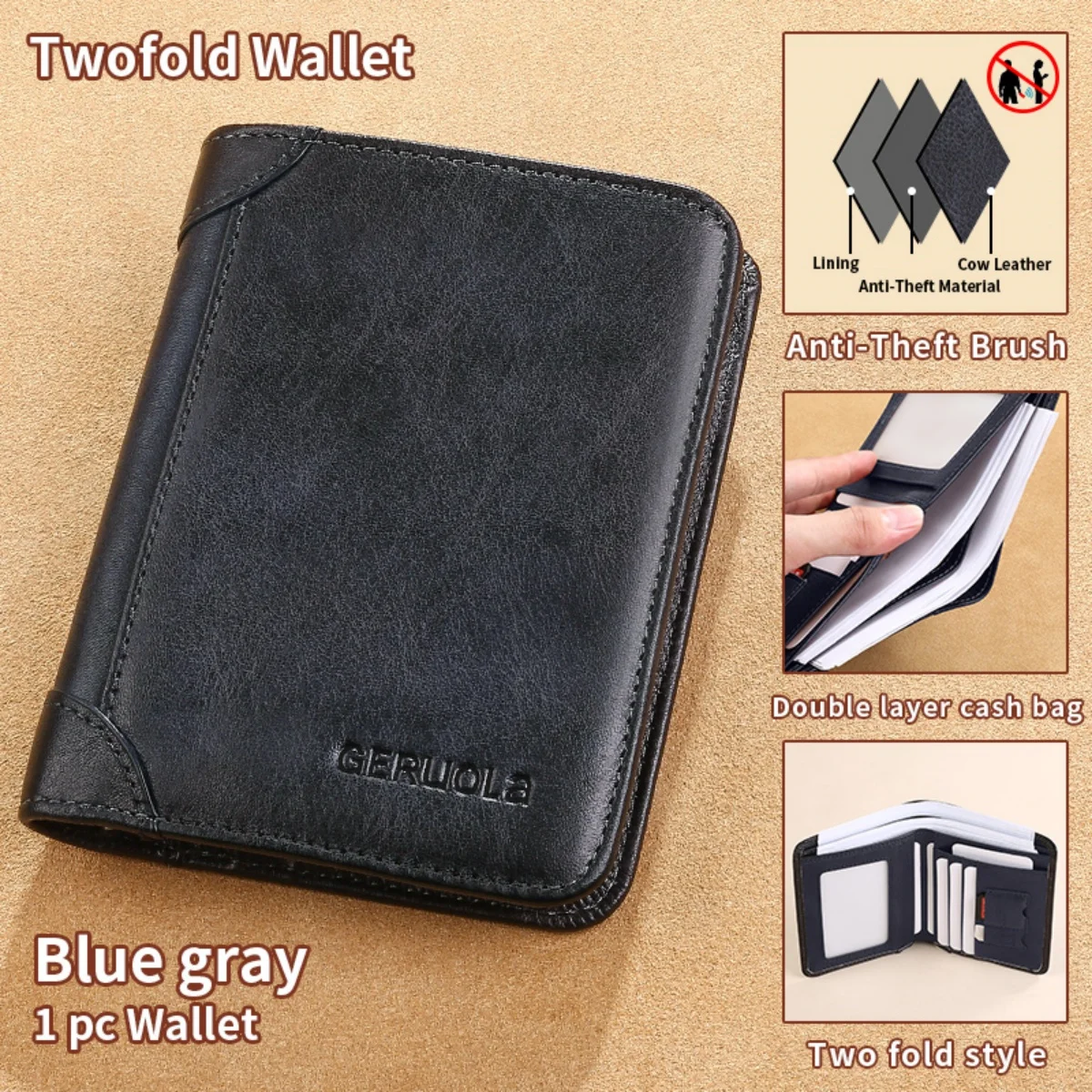 Blue grey bifold