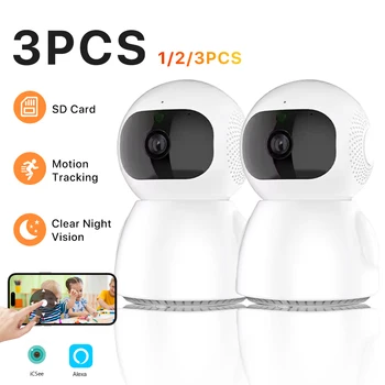 2.4G Wifi Cameras 3MP Video Surveillance AI Human Dection 3/2/1PCS IP Camera Home Security Wireless Two Way Audio iCSee 1