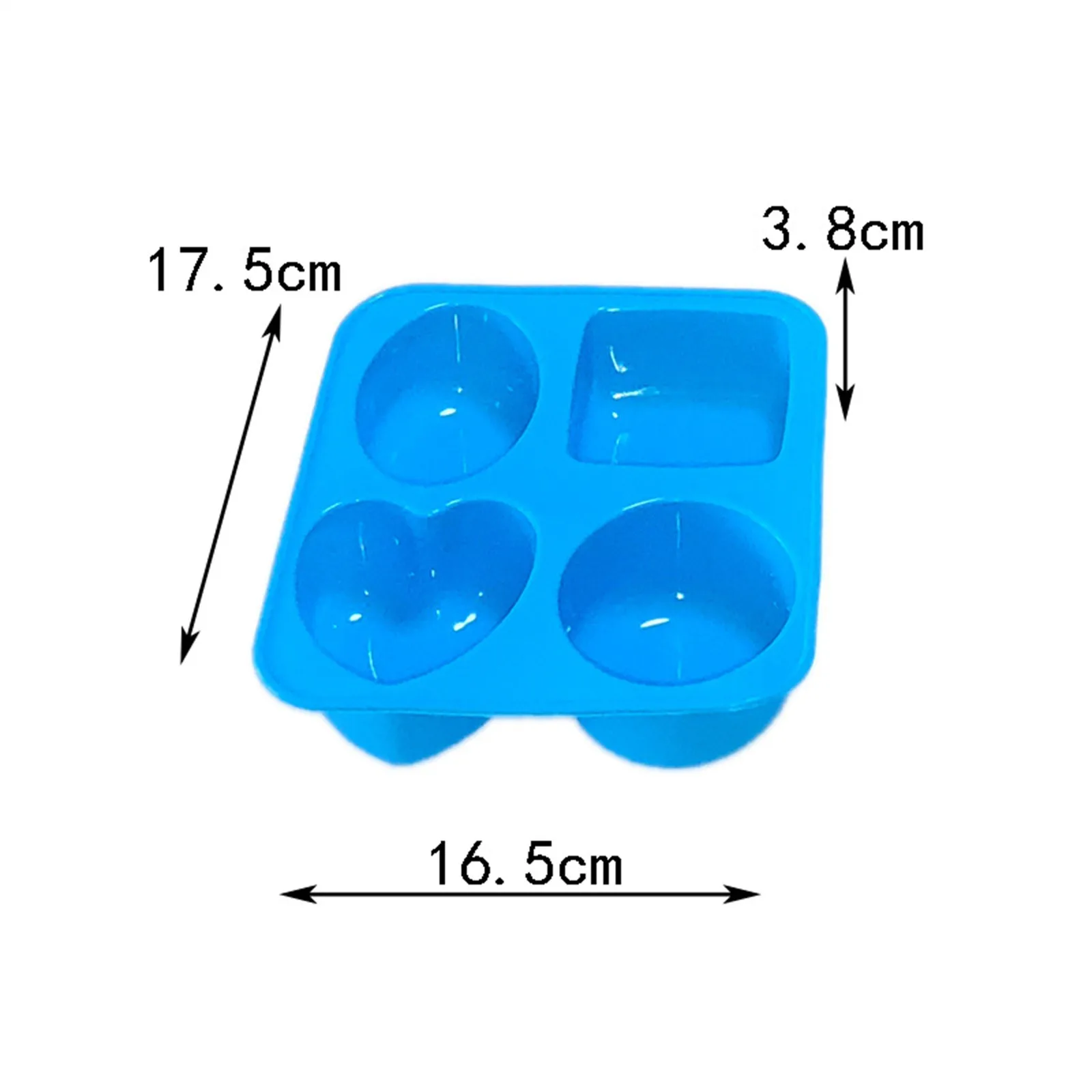4 Cavity Round Oval Heart Square Shape Mold Soap Making Silicone Soap Molds Portable Unique Making Tools
