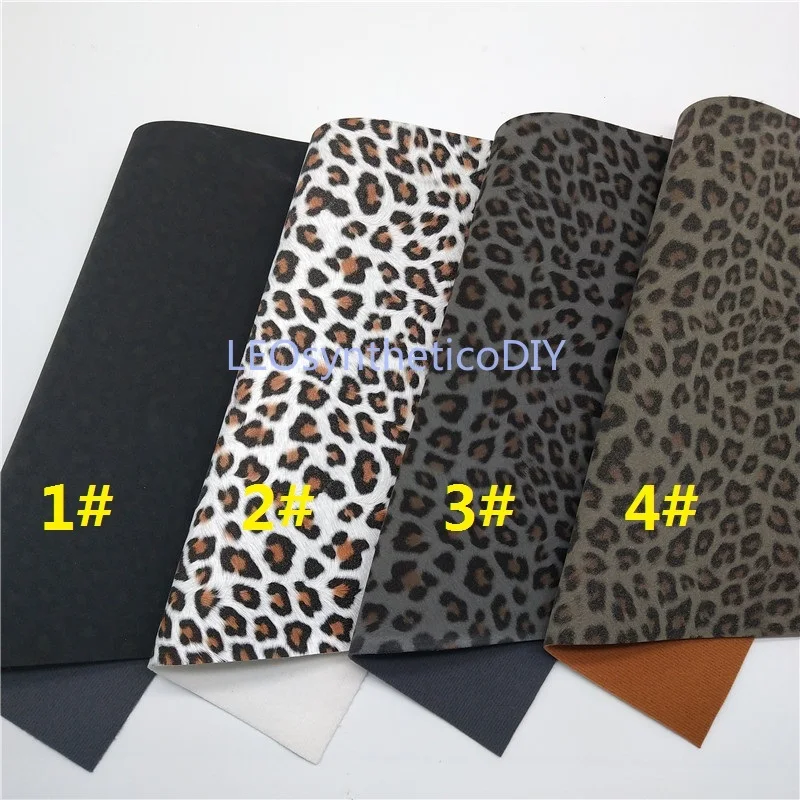 1PC 21X29CM Suede Faux Leather Fabric Leopard printed Synthetic Leather Sheets Making Bows LEOsyntheticoDIY GM3199B,leather fabric,suede fabric