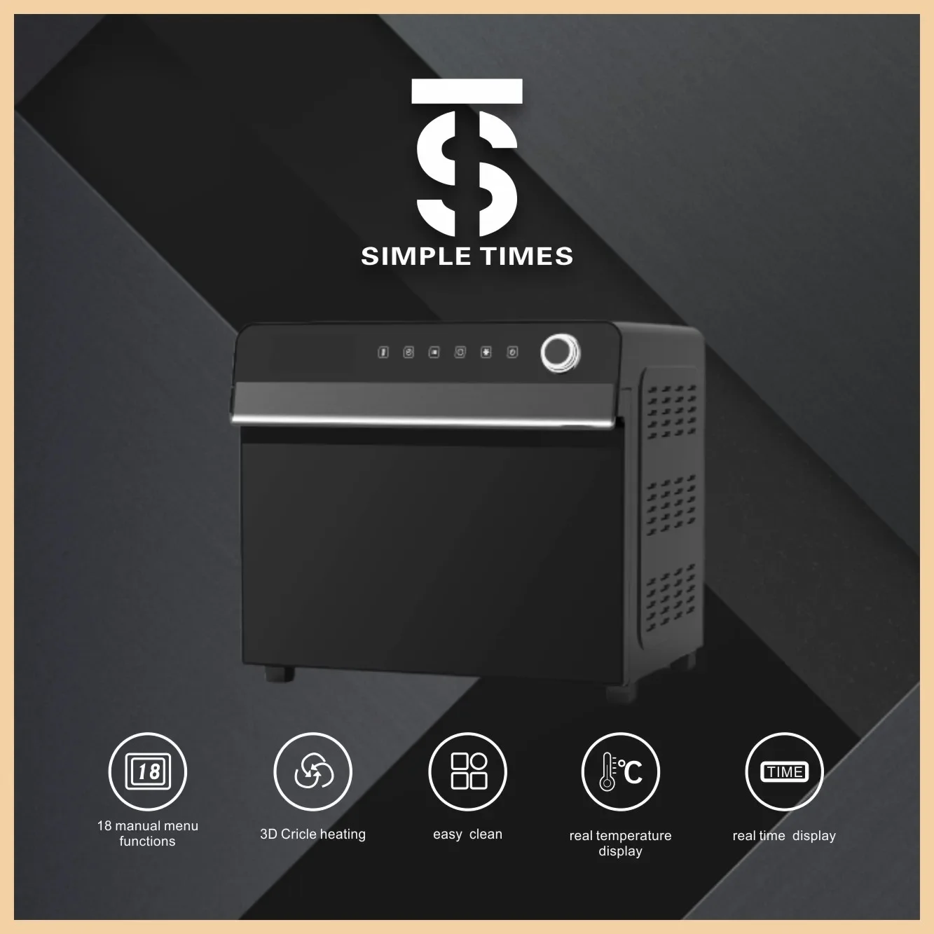 New Design Digital Touch Smart Air Fryer Factory Price 30L Large Capacity Multifunctional Oil Free Air fryer Toaster Oven 4