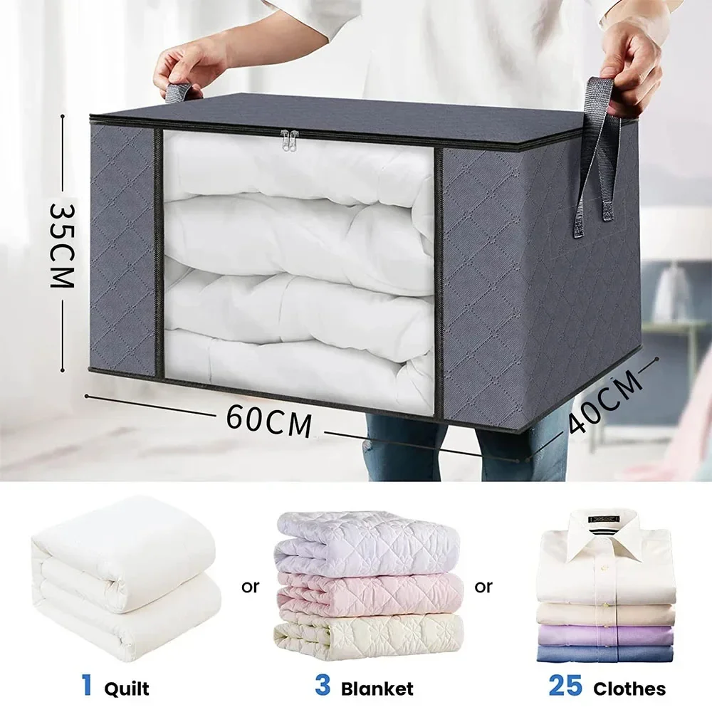New Large Capacity Clothes Storage Bag Foldable Blanket Storage Containers for Organizing Bedroom Closet 2