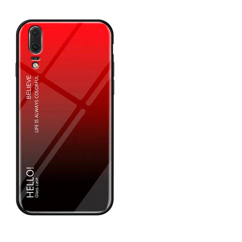 Gradient Aurora Tempered Glass Back Cover Case - Shockproof Protector