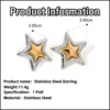 Star Stainless Steel Geometric Earrings Metal Smooth Temperament High Quality Polished Jewelry Waterproof 18K PVD Plated 6