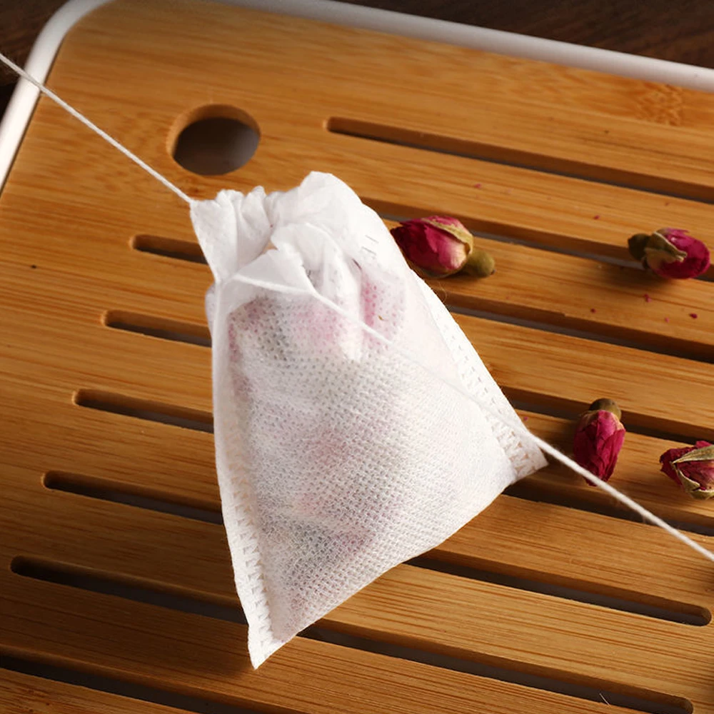 2000-100Pcs Disposable Filter Infusers Empty Drawstring Seal Scented Loose Tea Bags Herb Kitchen Spice Brew Coffee_voghion.com