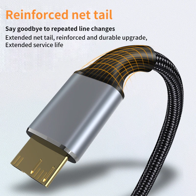 tipo c para Micro b Cabo Usb Disco Rígido 5gbps Cabo de Dados de Alta Velocidade para Macbook Laptop Telefone Ssd Externo Hdd Câmera - Imagem 4