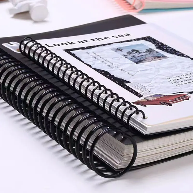 100pcs/Lot Diameter 6/8/10/12mm Plastic PVC Spiral Binding Coil Loose-Leaf 46 Holes Pitch 4:1 Colorful Single Spring for A4 Note