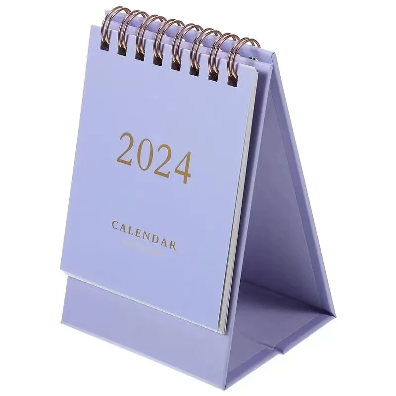 2024 mały uroczy kalendarz biurkowy Kawaii dekoracja na biurko kreatywny kalendarz dzienny harmonogram planer coroczny prezent biurowy organizatora programu