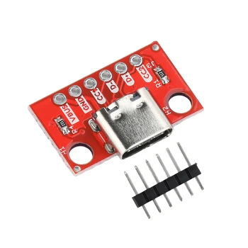 1PCS USB Type C Connector Board 3.1 Serial Basic Breakout Female Connector Breakout Board Red Adapter Board With Row Needles 1