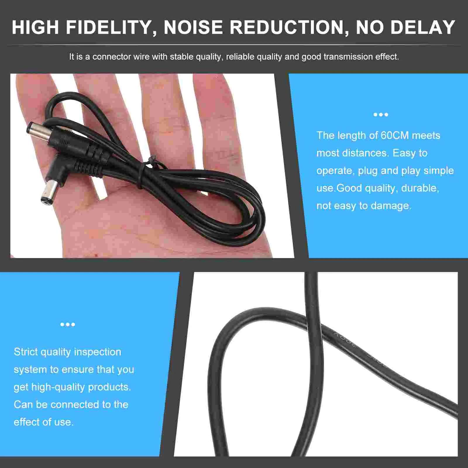 2 Pcs Effector Dc Power Supply Musical Instruments Guitar Cable Accessory Cord Monoblock Metal Pvc Adapter