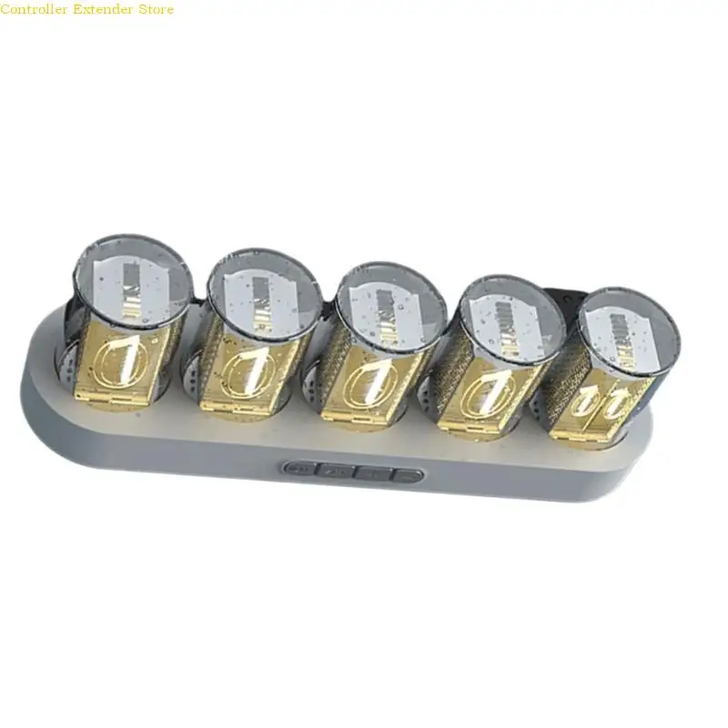 

Digital Tube Clock with Colorful LED Glows for Gaming Desktop Decoration