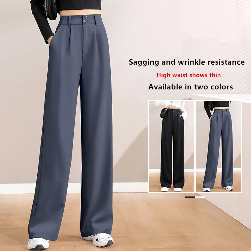 Women's Spring Autumn High Waist Slim Casual Suit Pants Korean Fashion Summer Straight Leg Trousers fashionable wide leg pants,wide leg pants,fashion pants