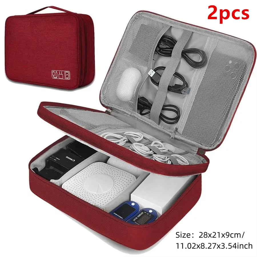 Compact Waterproof Electronics Organizer - Portable USB & Cable Storage Pouch