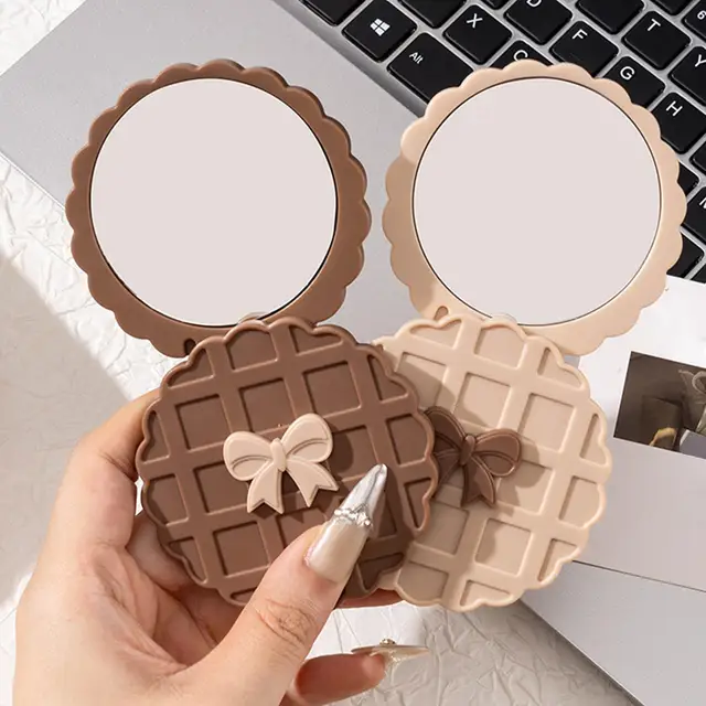 Espejo de bolsillo compacto para maquillaje