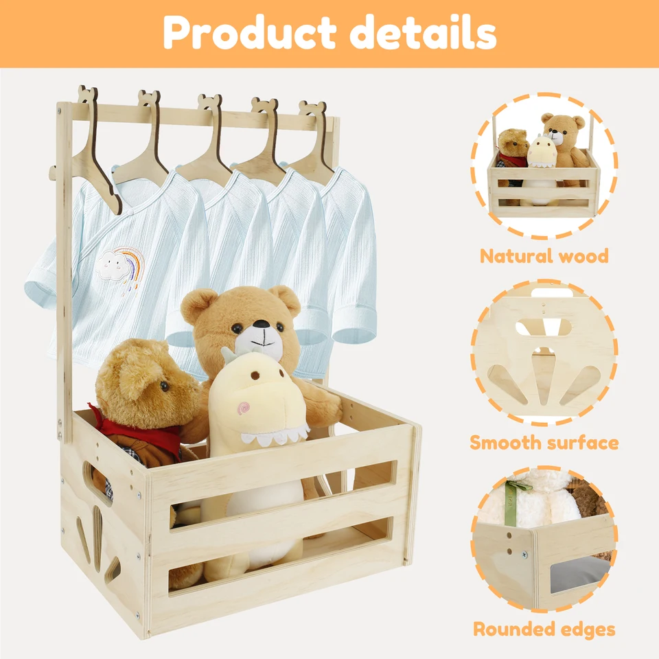 Coffre à jouets avec couvercle l82,4 cm - firmiana Couleur bleu orage / bois Calicosy | La Redoute