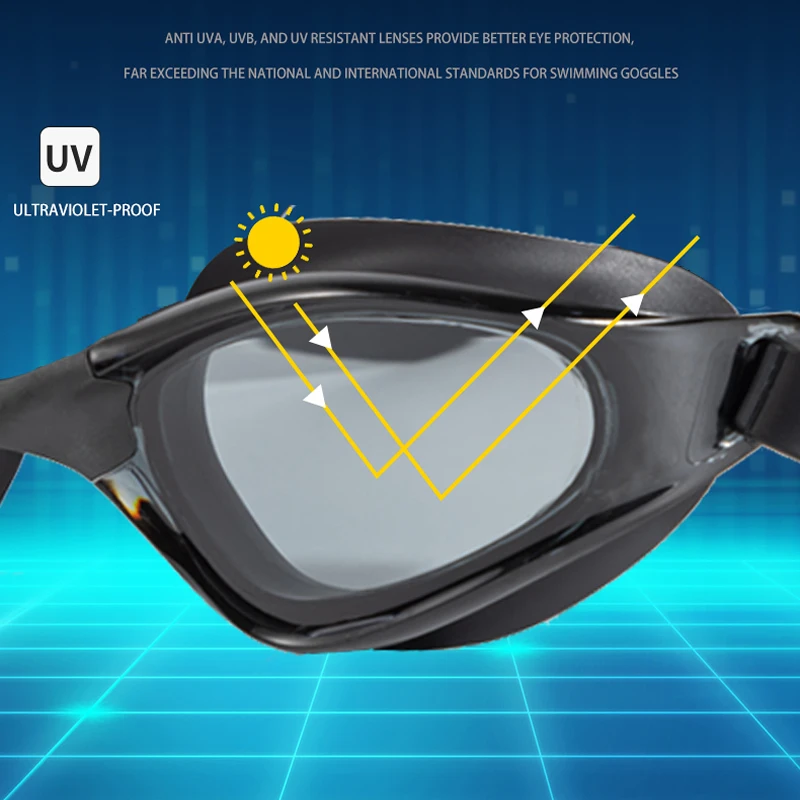 Professional Racing Swimming Goggles Men Women HD Anti Fog Bayer Lens Water Sports Eyewear Swim Glasses Replaceable Nose Pad swimming goggles
