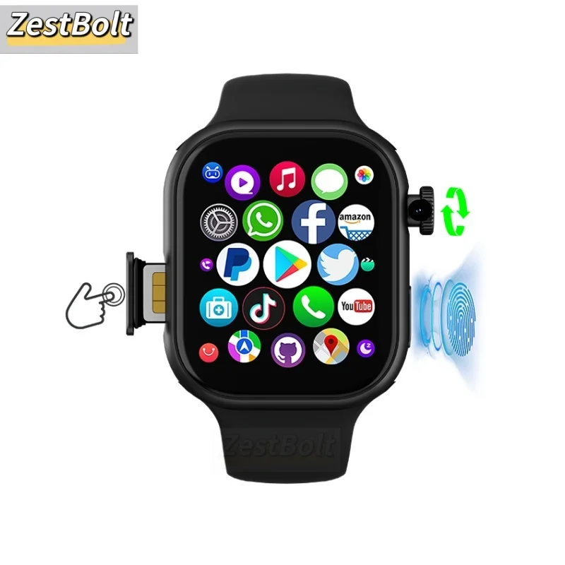 VP19 Pro Smartwatch Touch ID 5G 1580Mah Akku Android 10.0 Smartwatch mit 800W ausziehbarer Kamera Kostenlose Download-APP WIFI GPS NFC