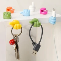 Self Adhesive Thumb Hook Multifunctional Appliance Cord Holder For Office Living Room Wall Mounted Anti-Break Cables Organiser 1