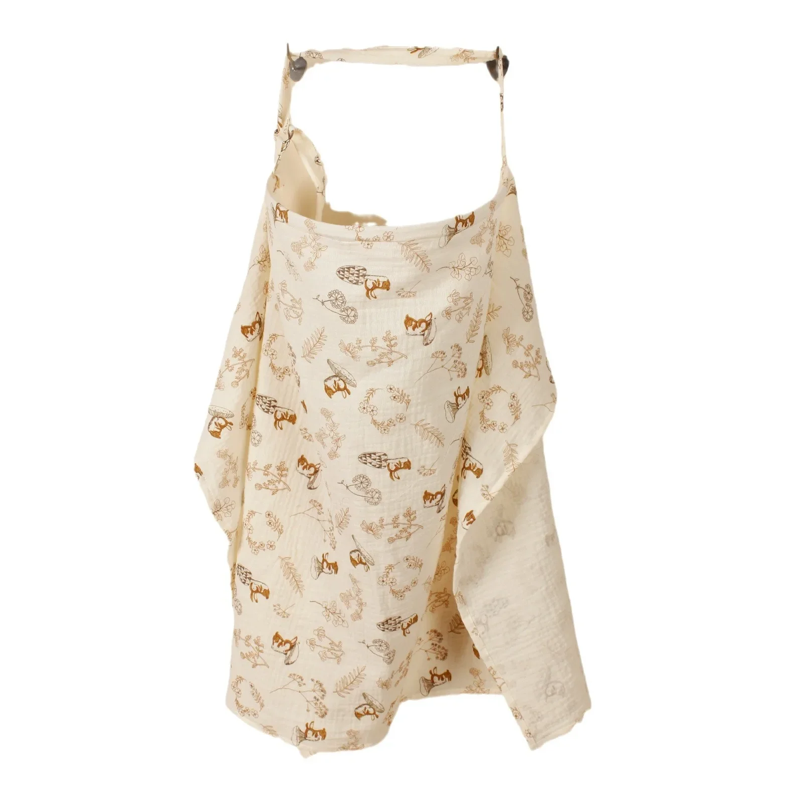 New Anti-Exposure Printing Pure Cotton Baby Feeding Cover Coat Double Layer Muslin Swaddle Blanket for Nursing Mothers