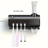 Smart Toothbrush Holder (Sleek White) - Auto Dispenser, USB Recharge, Wall - Mount, Multi - Brush, Vent, for Bathrooms 2