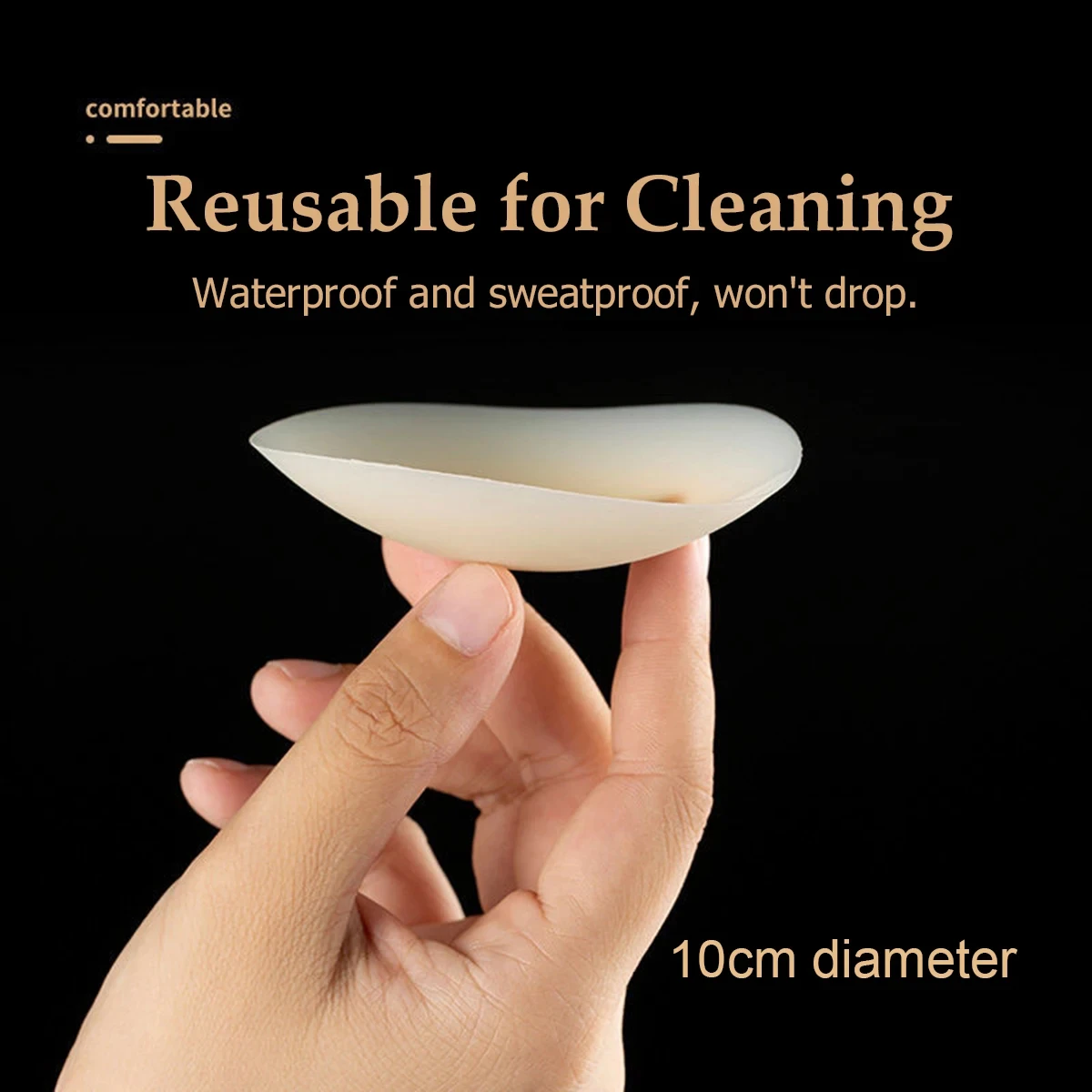 10cm No Glue Sticky Nipple Cover Plunge No Trace Invisible Bra Silicone Nubra Stickers Accessories Breast Pads Pasties Big Size 4