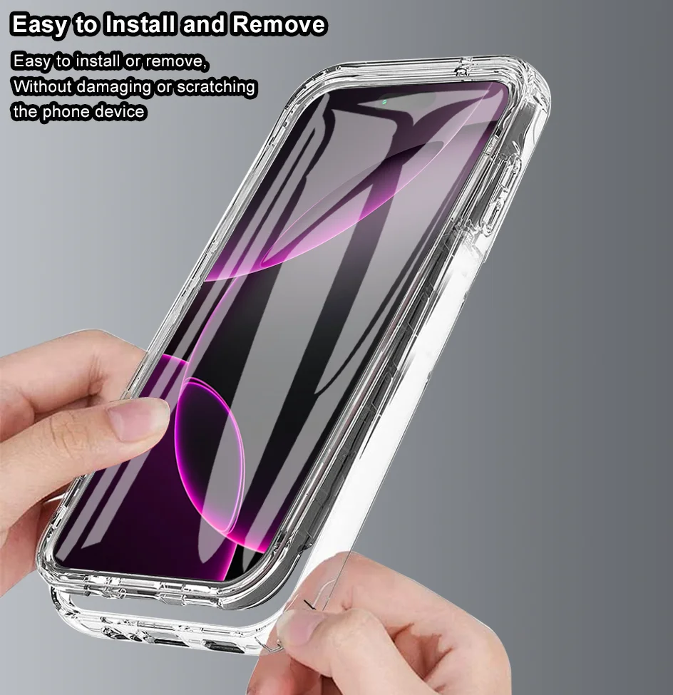 360° Full Body Double-Sided Clear Protective Case with Shockproof Bumper