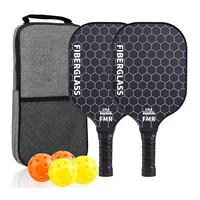 Pickleball Paddles Set of 2 USAPA Approved Fiberglass Pickle Ball Paddles with 4 Pickle Balls Durable Racket for Beginners 4