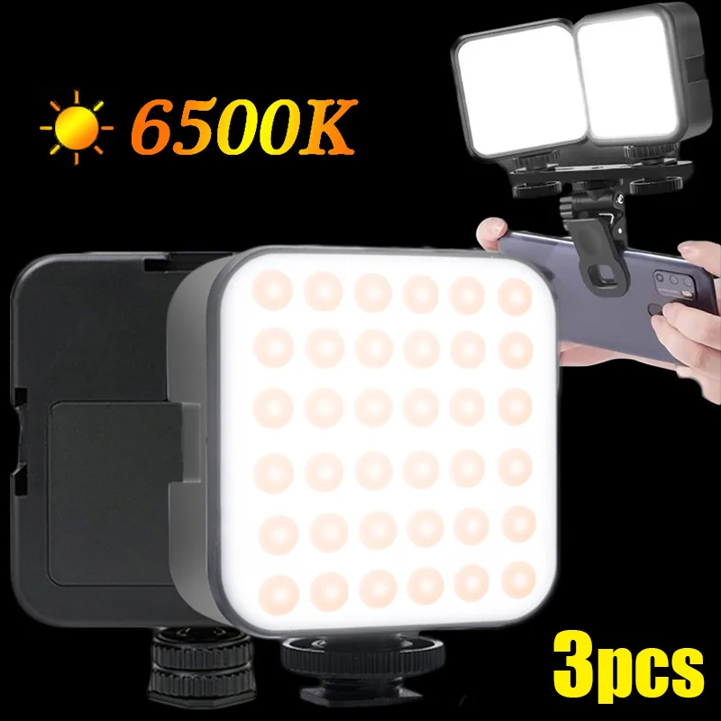 6500K Led Video Light Camera Fill Lights Mini Illuminazione Fotografica Portatile Per Dji Sony Gopro Cellulare Selfie Flash