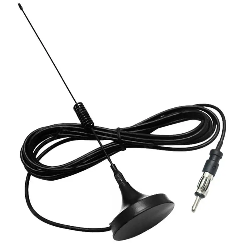 

Car Antenna Metal Versatile AM Antenna With Magnet Base 3M Auto Antenna Replacement Improve Receiving Range Signal Enhancement