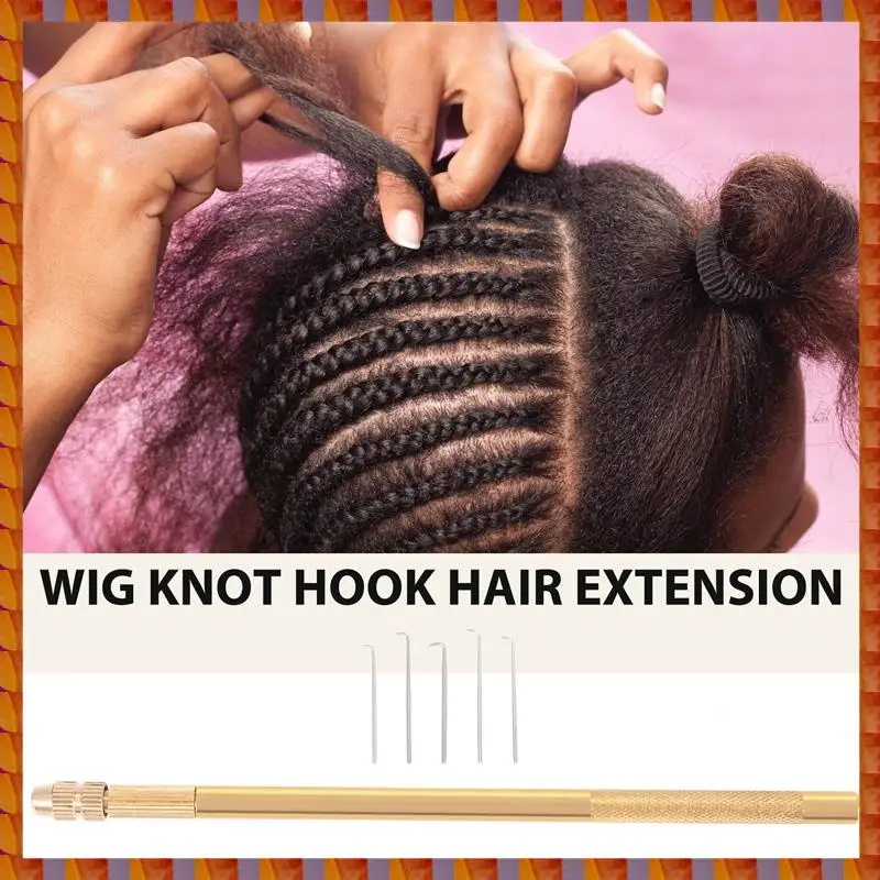 DIDI Wig Crochet 5Pcs Ventilating Needles +1 Brass Holder For Lace Wig Needle Hairpiece Knotting Hook Sets Beaded Hook