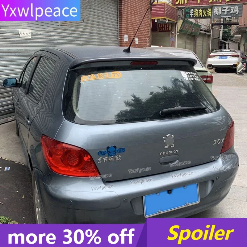 For Peugeot 307 Spoiler 2006-2012 High-quality ABS Plastic Unpainted Color Rear Roof Spoiler Trunk Lip Wing Car Accessories