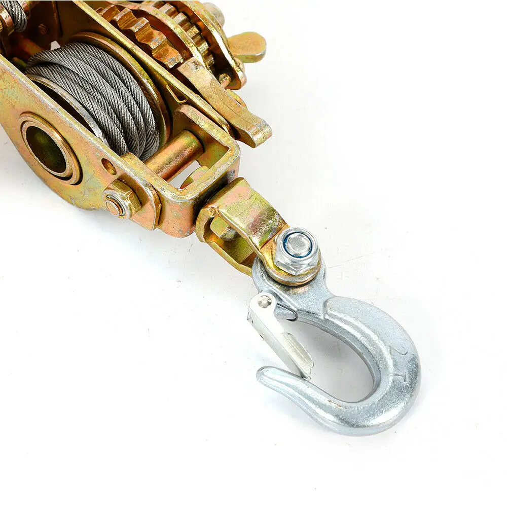 2 Ton 4400LB Heavy Duty Hand Lever Puller Come Along Double Hooks Cable Hoist Ratchet