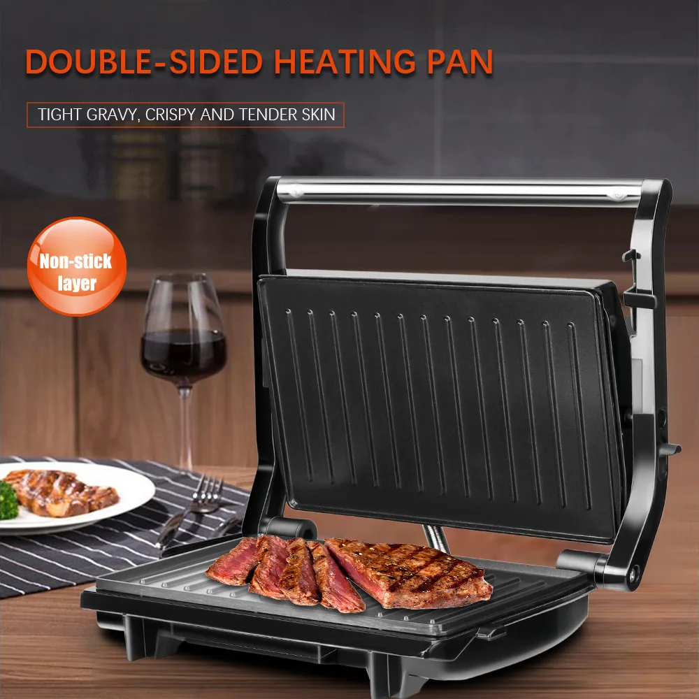 Description Picture 3 of itemElectric Sandwich Maker Grill Plate Panini 750W Cooking Kitchen Appliances Breakfast Waffles Machine Toaster Iron Pan Non Stick