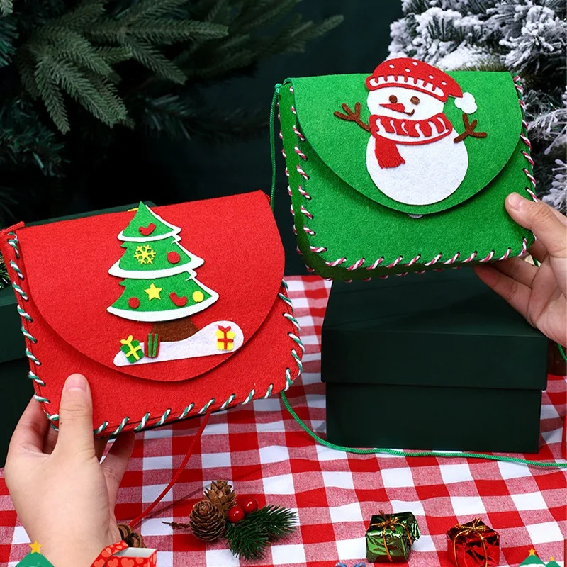 Christmas Felt Christmas Tree Material Package Tree Desktop Decoration Handmade Gift Bag DIY Kid Kid Gifts