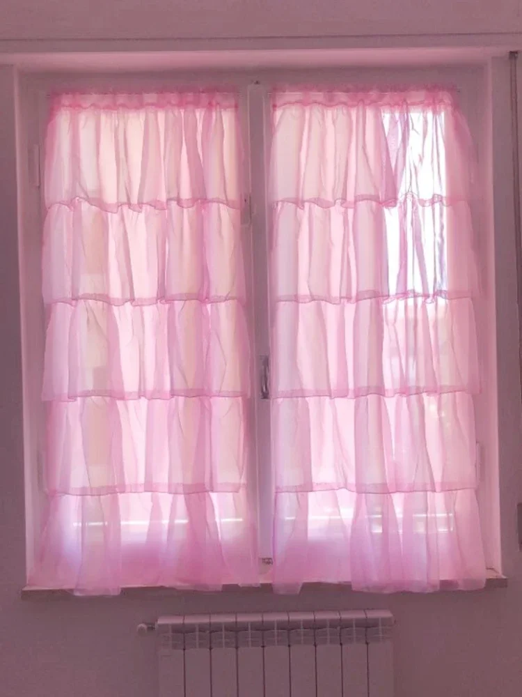 Sheer Voile Tulle Window Curtains, One Panel, Maiden Ruffle Style, Fashion sheer window treatments 4
