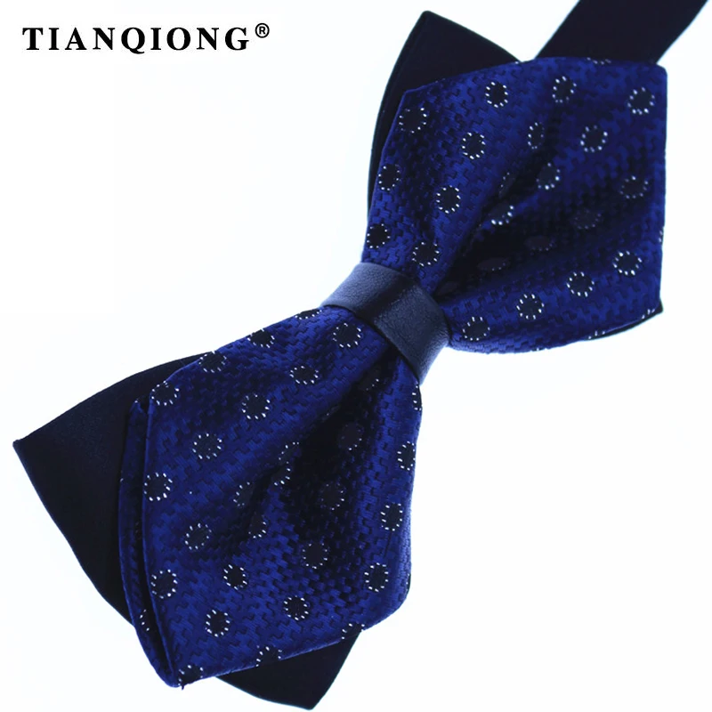 TIAN QIONG New Men's Fashion Ties British Fashion 100% Polyester Fine Grid Butterfly Bow Ties 17 Colors