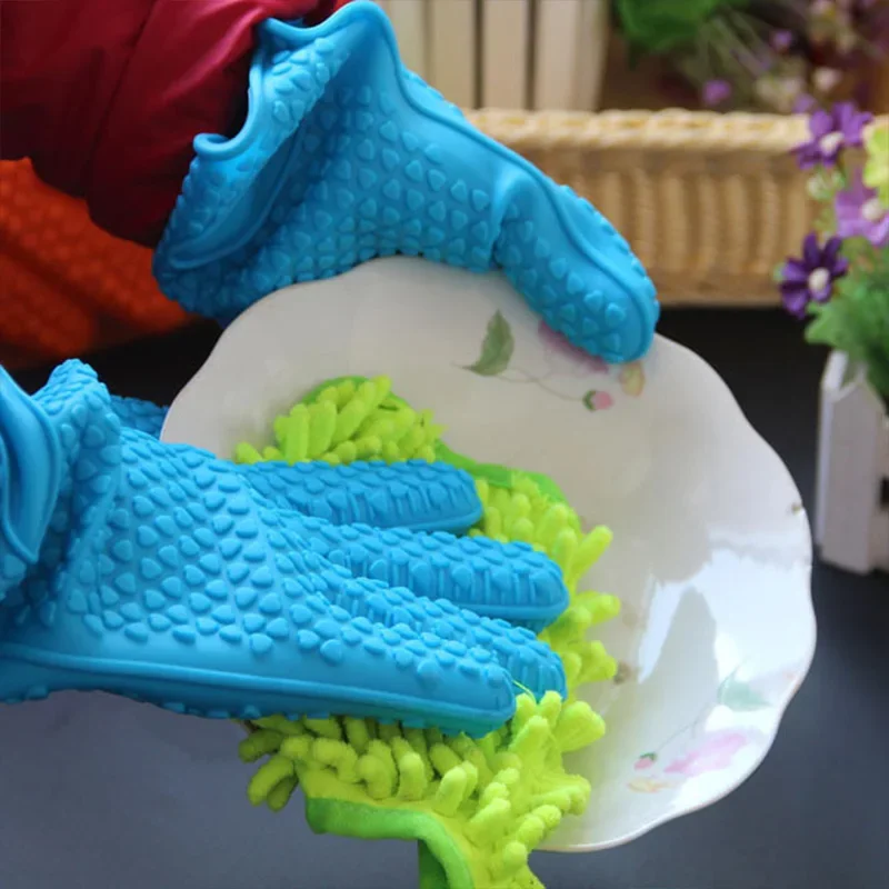1 Hand Bake Silicone Gloves Microwave Oven Baking Gloves Kitchen Anti-scald Anti-slip Silicone Holder Mitt Kitchen BBQ Oven Pot,silicone oven mitts,kitchen gloves,silicone oven gloves