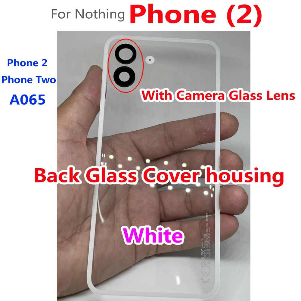 6.7" Back Battery Cover Glass Housing For Nothing Phone (2) / Phone 2 A065 Case With Camera Frame Lens Lid Replacement Phone two