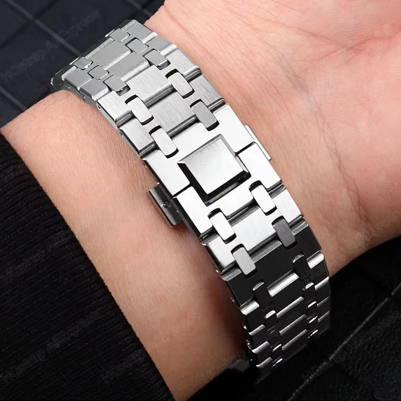 Stainless Steel Luxury Metal Watch Band - Men's Premium Strap Bracelet