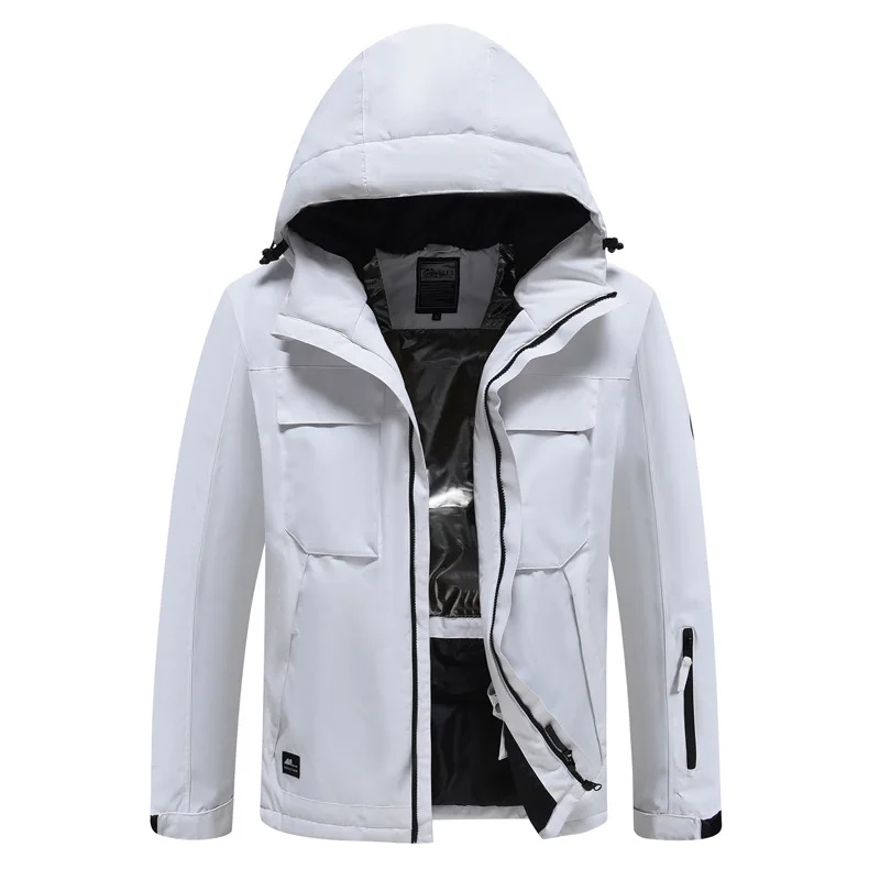 Waterproof Couple Unisex Leisure Snow Coat Outdoor Sports Warm Cotton Linning Breathable Warm Ski Jacket for Men and Women